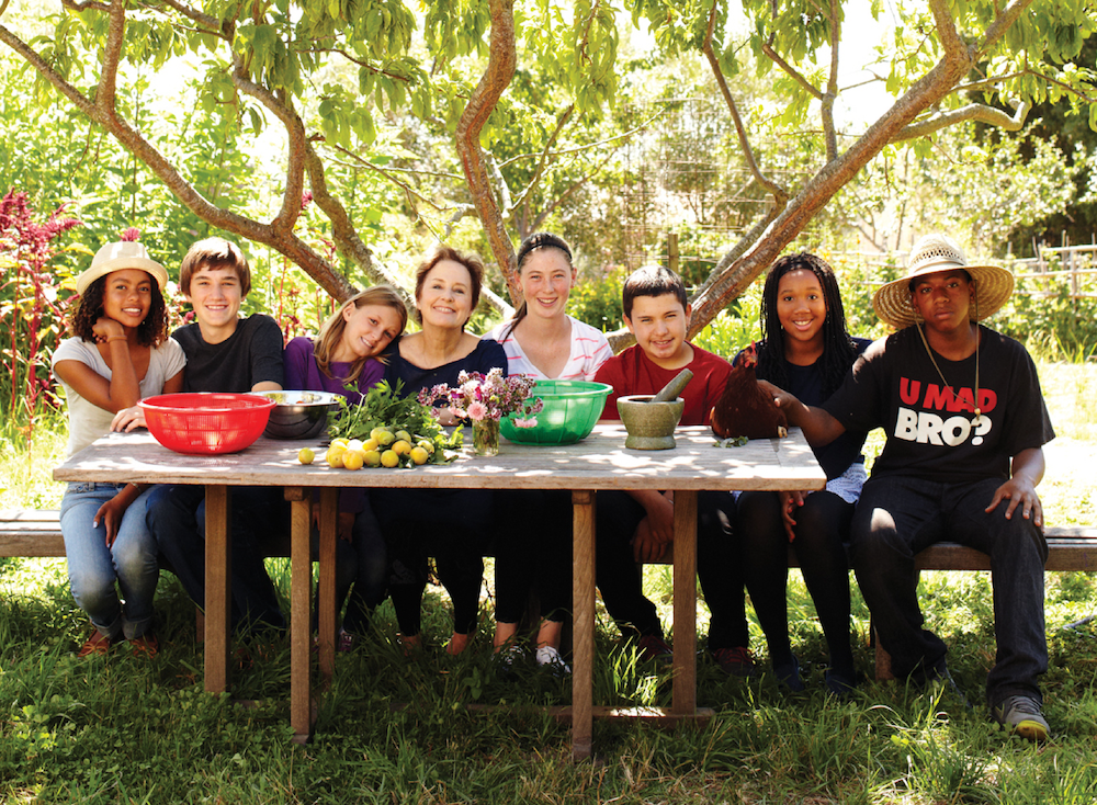 Alice Waters with students